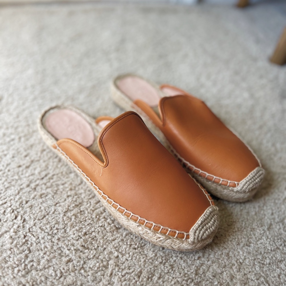 NWT! J.Crew Leather espadrille mules - Picture 3 of 7